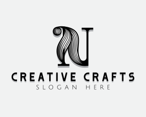 Crafts - Decorative Artistic Studio Letter N logo design