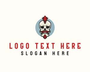 Death - Skull Death Mohawk logo design