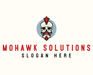 Skull Death Mohawk logo design