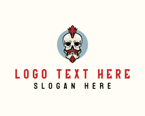 Horror - Skull Death Mohawk logo design