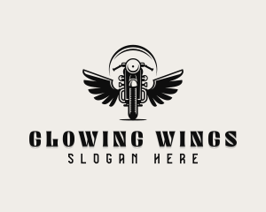 Wings Motorcycle Vehicle logo design