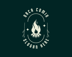Outdoor Bonfire Camping Logo