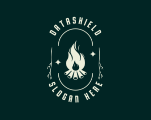 Outdoor Bonfire Camping Logo