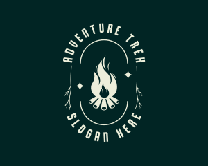 Backpacker - Outdoor Bonfire Camping logo design