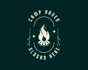 Outdoor Bonfire Camping logo design