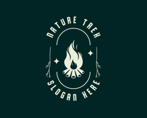 Hike - Outdoor Bonfire Camping logo design