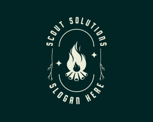 Outdoor Bonfire Camping logo design