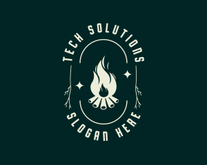 Flame - Outdoor Bonfire Camping logo design