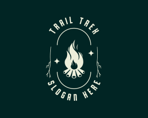 Hike - Outdoor Bonfire Camping logo design