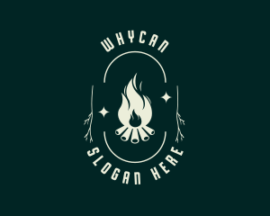 Boy Scout - Outdoor Bonfire Camping logo design