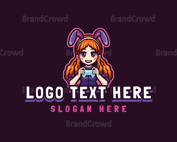 Gamer Woman Bunny Logo