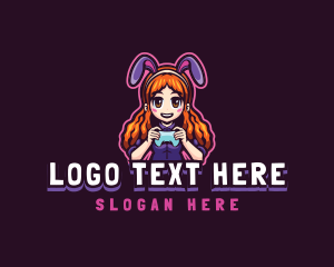 Geek - Gamer Woman Bunny logo design