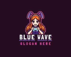 Gamer Woman Bunny Cosplay logo design