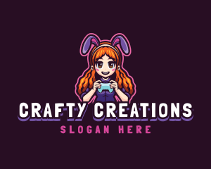 Hobby - Gamer Woman Bunny logo design