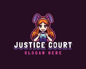 Mascot - Gamer Woman Bunny logo design