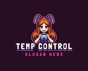 Gamer Woman Bunny Cosplay logo design