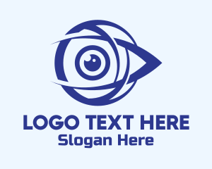 Eye Center - Blue Security Eye logo design