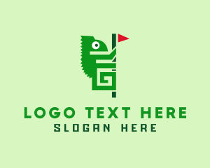 Lizard - Green Chameleon Playground logo design