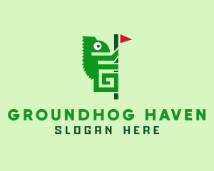 Green Chameleon Playground logo design