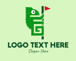 Camouflage - Green Chameleon Playground logo design