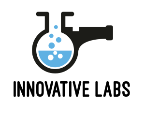 Lab Flask Whistle logo design