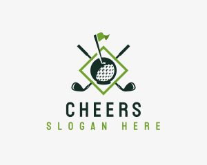 Green Flag - Golf Sports Tournament logo design