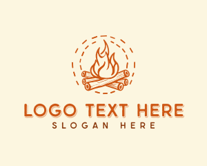 Outdoor - Bonfire Camping Firewood logo design