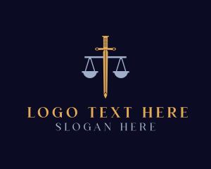 Dagger - Sword Justice Scale logo design