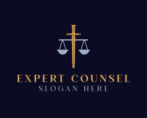 Counsel - Sword Justice Scale logo design