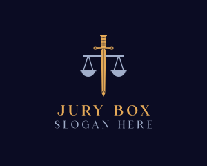 Jury - Sword Justice Scale logo design