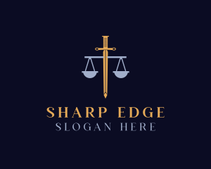 Dagger - Sword Justice Scale logo design