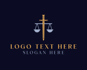 Dagger - Sword Justice Scale logo design