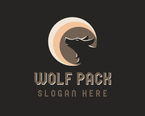 Moon Howl Wolf logo design