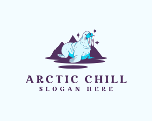 Walrus Artic Mountain logo design