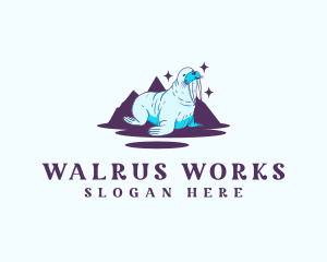 Walrus - Walrus Artic Mountain logo design