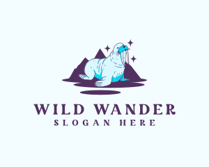 Walrus Artic Mountain logo design