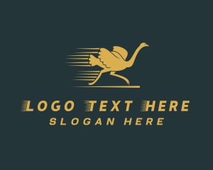 Speed - Running Ostrich Bird logo design