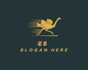 Running Ostrich Bird Logo