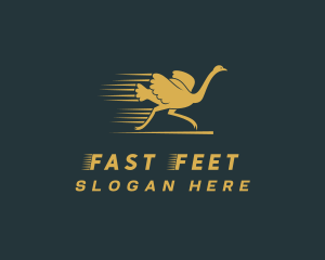 Running - Running Ostrich Bird logo design