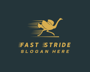 Run - Running Ostrich Bird logo design