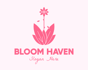 Pink Wellness Plant logo design