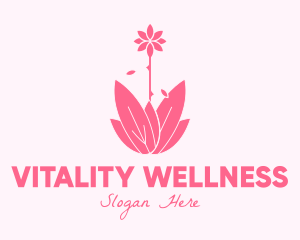 Pink Wellness Plant logo design