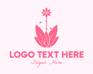 Water Lily - Pink Wellness Plant logo design