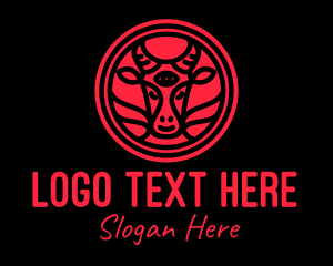 Satanic - Red Goat Eye logo design