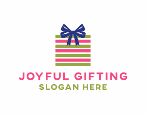 Gift - Ribbon Stripes Gift logo design
