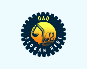 Backhoe - Backhoe Minning Cogwheel logo design
