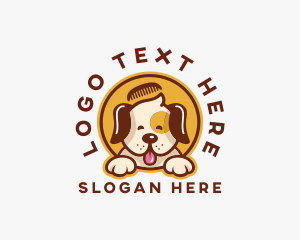 Canine - Puppy Comb Grooming logo design
