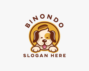 Puppy Comb Grooming Logo