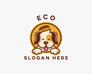 Puppy Comb Grooming Logo