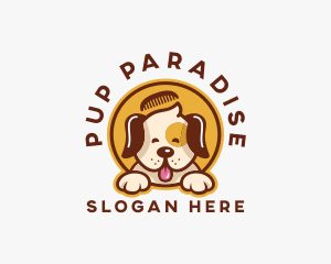 Puppy Comb Grooming logo design